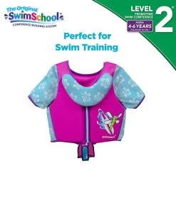Kids' Deluxe Swim Trainer Vest With Collar -Swimming Equipment 5665917108392 pinkblue 6a