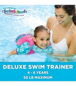 Kids' Deluxe Swim Trainer Vest With Collar -Swimming Equipment 5665917108392 pinkblue 9a