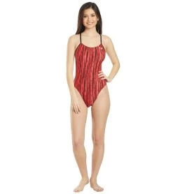 Women's Zircon Swan Back One Piece Swimsuit -Swimming Equipment 5666087829672 red 4a