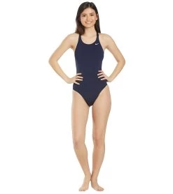 Nike Women's HydraStrong Solid Poly Fast Back One Piece Swimsuit 8 Nike Women's HydraStrong Solid Poly Fast Back One Piece Swimsuit -Swimming Equipment 5666324644008 midnightnavy 4a