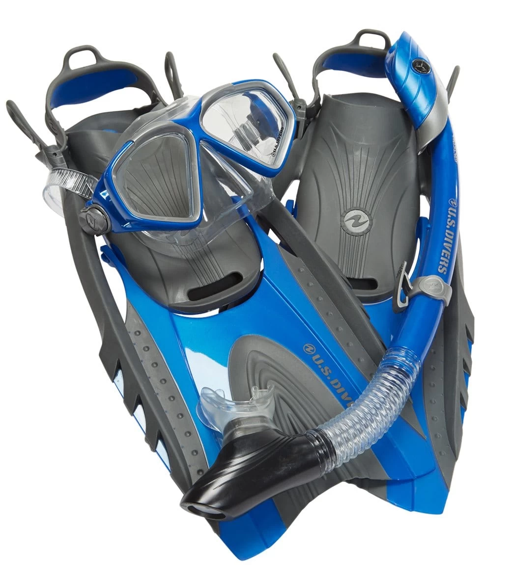 Cozumel Mask/ Island Dry Snorkel/ Hingeflex II Fins/Gear Bag Set 1 Cozumel Mask/ Island Dry Snorkel/ Hingeflex II Fins/Gear Bag Set