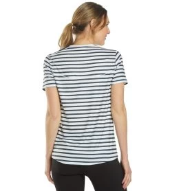 LOLE Women's Repose Short Sleeve Top 7 LOLE Women's Repose Short Sleeve Top -Swimming Equipment 5666442772648 blueanchorstripe 3a