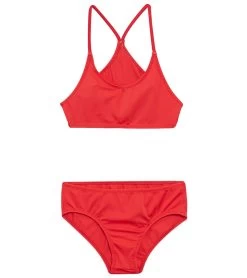 Girls' Solid Sport Two Piece Bikini Set (Big Kid)