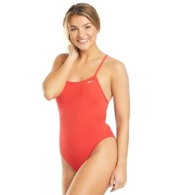 Nike Women's HydraStrong Lace Up Tie Back One Piece Swimsuit 10 Nike Women's HydraStrong Lace Up Tie Back One Piece Swimsuit -Swimming Equipment 5666593308840 universityred 5a