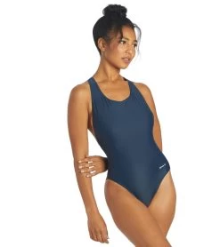 Wide Strap Cross Back One Piece Swimsuit