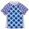 Girls' Inky Bloom Fitted Short Sleeve Rash Guard (Little Kid, Big Kid)