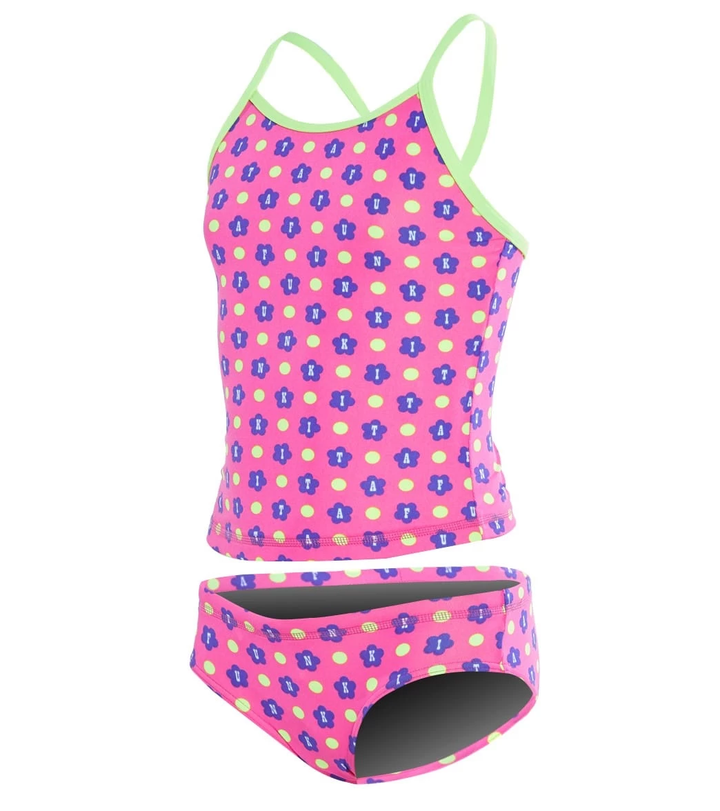 FUNKITA Toddler Girls' Daisy Dots Tankini Set 1 FUNKITA Toddler Girls' Daisy Dots Tankini Set