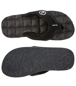 Volcom Boys' Recliner Flip Flop (Big Kid) 7 Volcom Boys' Recliner Flip Flop (Big Kid) -Swimming Equipment 5668310646952 blackwhite 4a
