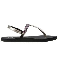 Reef Girls' Little Twisted T Strap Sandal (Toddler, Little Kid, Big Kid) -Swimming Equipment 5668625907880 blackpewter 3a