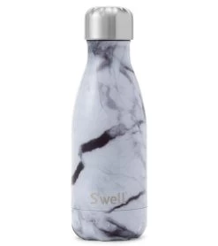 White Marble 9oz Stainless Steel Water Bottle
