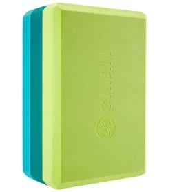 Gaiam Tri Color Yoga Block -Swimming Equipment 5668991369384 tealtonal 3a