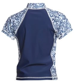 Girls' Pineapple Short Sleeve UV 50+ Rashguard (Toddler, Little Kid, Big Kid) -Swimming Equipment 5669344215208 navywhite 3a