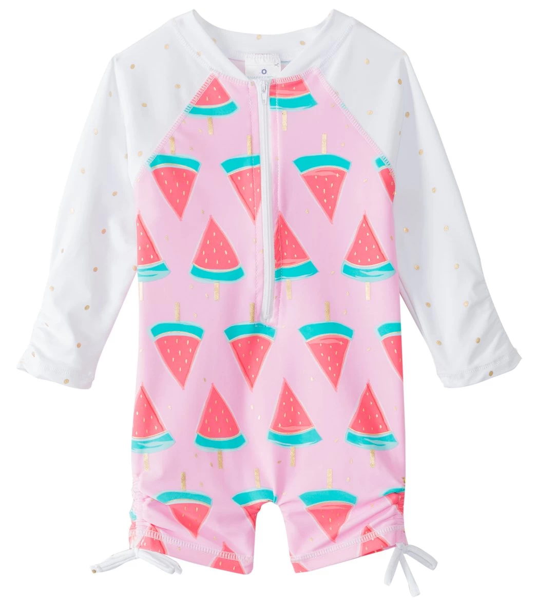 Girls' Watermelon L/S One Piece Sunsuit (0mos-2T) 1 Girls' Watermelon L/S One Piece Sunsuit (0mos-2T)