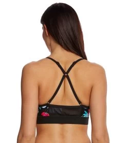 Seafolly Women's Flower Festival Active Bralette Fitness Top 7 Seafolly Women's Flower Festival Active Bralette Fitness Top -Swimming Equipment 5669649219752 black 3a