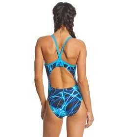 Lightning Thin Strap One Piece Swimsuit (SwimOutlet Exclusive) 6 Lightning Thin Strap One Piece Swimsuit (SwimOutlet Exclusive) -Swimming Equipment 5671669203112 blue 3a