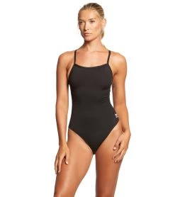 Speedo Women's Solid Endurance + Flyback Training One Piece Swimsuit 7 Speedo Women's Solid Endurance + Flyback Training One Piece Swimsuit -Swimming Equipment 5671898939560 blackblack 4a