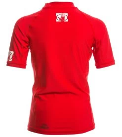 Body Glove Basic Youth Fitted Short Sleeve Rashguard -Swimming Equipment 5672059306152 red 3a