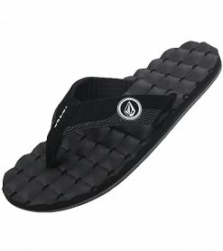 Volcom Men's Recliner Flip Flop 9 Volcom Men's Recliner Flip Flop -Swimming Equipment 5672258928808 blackwhite 3a
