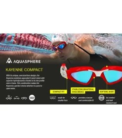 AQUASPHERE Kayenne Compact Fit Goggle 8 AQUASPHERE Kayenne Compact Fit Goggle -Swimming Equipment 5672644608168 glitterpowderblue 4a