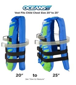 Kids' USCGA 3 Buckle Personal Flotation Device (30-50 Lbs.) -Swimming Equipment 5677747306664 blue 4a