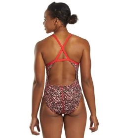 Nike Women's HydraStrong Pixel Party Crossback One Piece Swimsuit -Swimming Equipment 5677840629928 universityred 3a