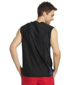 Men's Sleeveless UPF 50+ Comfort Fit Rashguard -Swimming Equipment 6175077531816 black 3a