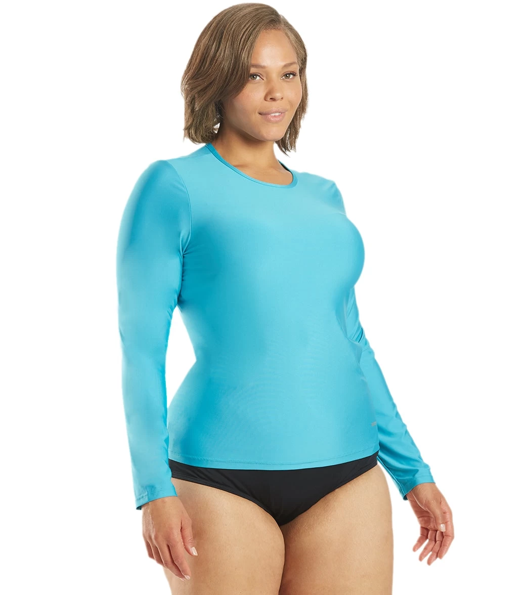 Women's Plus Size L/S UPF 50+ Comfort Fit Rashguard 2 Women's Plus Size L/S UPF 50+ Comfort Fit Rashguard - Image 2