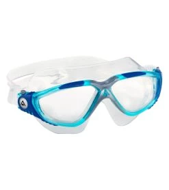 AQUASPHERE Vista Clear Lens Mask -Swimming Equipment 6215487979688 turquoisebluesilver 3a
