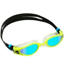 AQUASPHERE Kaiman Titanium Mirrored Lens Goggle -Swimming Equipment 6215490404520 bluemirroredlensyellowtranslucent 4a