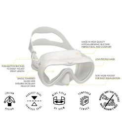 CRESSI A1 Yellow Anti-Fog Lens Scuba Mask -Swimming Equipment 6229797830824 whitewhite 5a