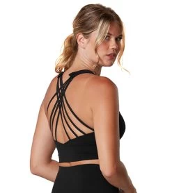 Strappy Yoga Sports Bra -Swimming Equipment 6672760570024 ebony 4a
