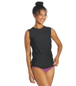 Women's Sleeveless UPF 50+ Rashguard -Swimming Equipment 6726456836264 black 4a