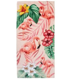 Dohler Flamingos & Flowers Ii Beach Towel 30”X 60”