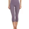 Uphold Solid High Waisted Capri Leggings With Pockets 21"