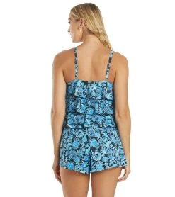 Women's Bliss Tiered V Hem Romper 7 Women's Bliss Tiered V Hem Romper -Swimming Equipment 6769060479144 blue 3a