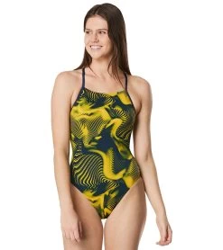 Speedo Women's Fusion Vibe Crossback One Piece Swimsuit