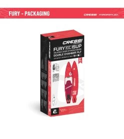 CRESSI Set Isup Fury Touring Dc 12’2’' Rosso Inflatable SUP -Swimming Equipment 6856350761128 redwhite 9a