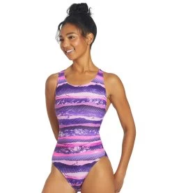 Deep Wide Strap One Piece Swimsuit
