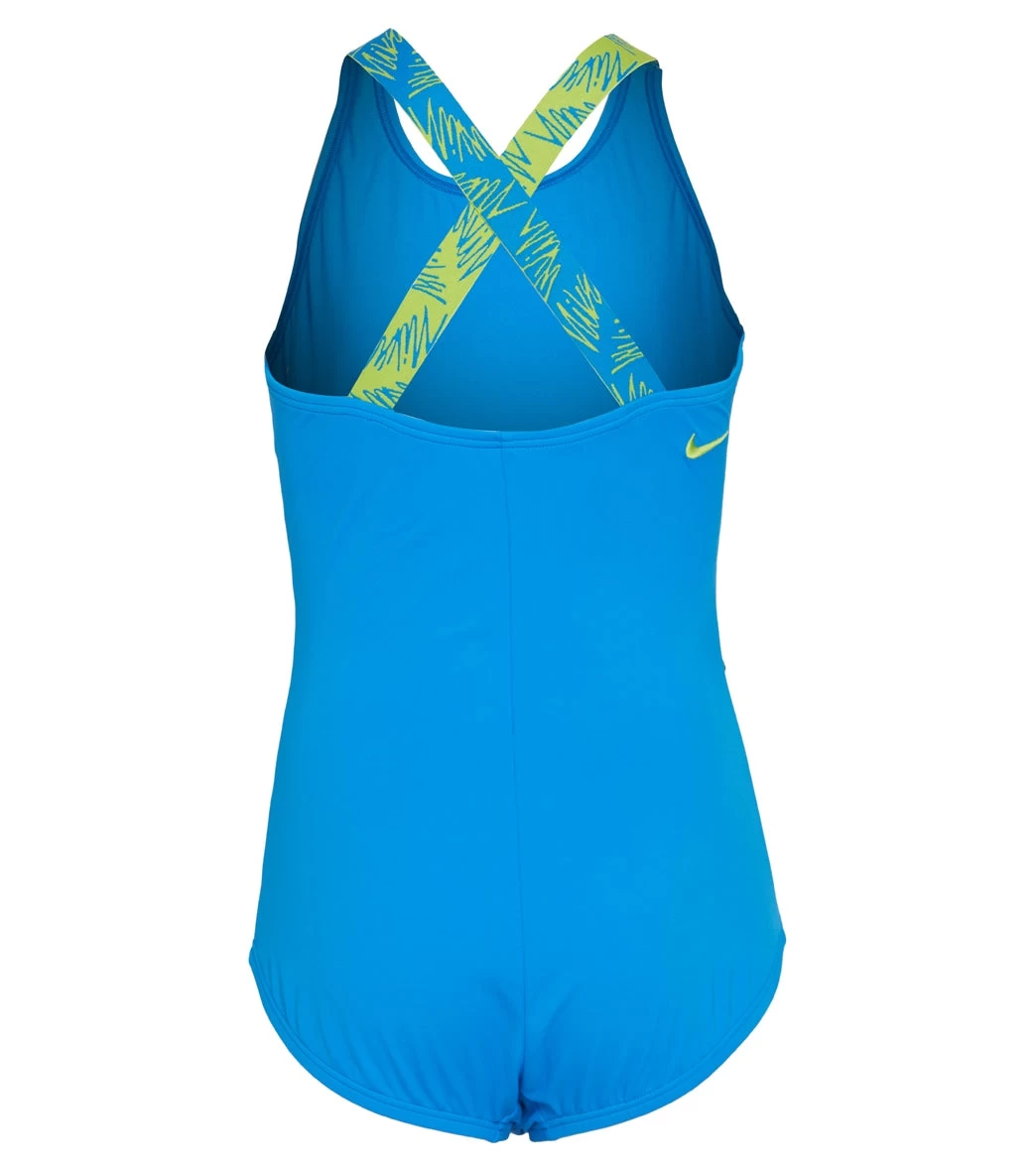 Nike Girls' Script Logo Crossback One Piece Swimsuit (Big Kid) 2 Nike Girls' Script Logo Crossback One Piece Swimsuit (Big Kid) - Image 2