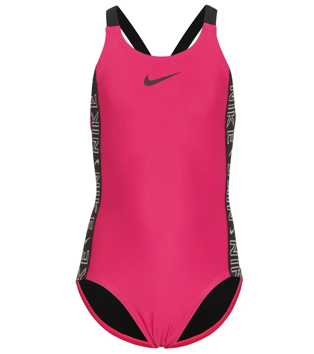Nike Girls' Logo Tape Fastback One Piece Swimsuit (Big Kid) 1 Nike Girls' Logo Tape Fastback One Piece Swimsuit (Big Kid)