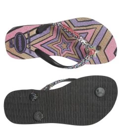 Havaianas Kid's Slim Glitter II Sandal (Toddler, Big Kid) -Swimming Equipment 7203783311528 black 4a