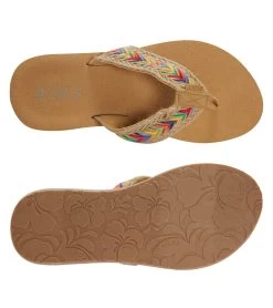 Roxy Women's Rosarito Flip Flop -Swimming Equipment 7209655894184 tan 4a