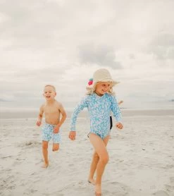 Boys' Aqua Bloom Volley Board Short (Toddler, Little Kid, Big Kid) -Swimming Equipment 7217016078504 blue 4a