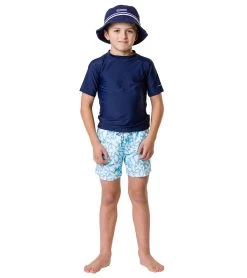Boys' Aqua Bloom Volley Board Short (Toddler, Little Kid, Big Kid) -Swimming Equipment 7217016078504 blue 6a