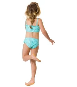 Girls' Spearmint Spot Frilled Bandeau Bikini Set (Toddler, Little Kid, Big Kid) -Swimming Equipment 7217018667176 mint 8a