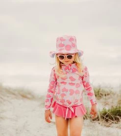 Girls' Apple Love Reversible Bucket Hat 5 Girls' Apple Love Reversible Bucket Hat -Swimming Equipment 7217022140584 pink 3a