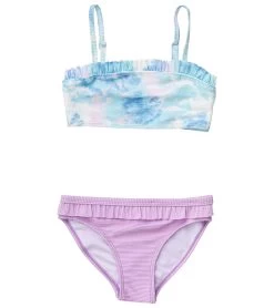 Girls' Sky Dye Frilled Bandeau Bikini Set (Toddler, Little Kid, Big Kid)
