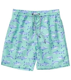 Men's Minty Shark Swim Trunks