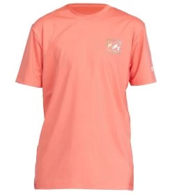 Billabong Boys' Crayon Wave Short Sleeve Surf Shirt (Big Kid) -Swimming Equipment 7244915245224 coral 4a