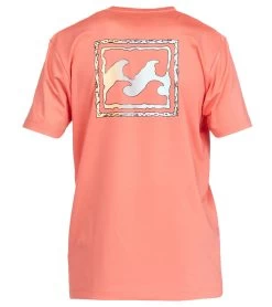 Billabong Boys' Crayon Wave Short Sleeve Surf Shirt (Big Kid) -Swimming Equipment 7244915245224 coral 5a